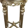 Casa Padrino Barock Beistelltisch Rund Gold mit Grüne Marmorplatte 37 cm x H. 70 cm Antik Stil - Massivholz