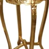 Casa Padrino Barock Beistelltisch Gold rund, handgefertigtes Massivholz-Replikat mit Marmorplatte, 90 x 40 cm