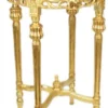 Casa Padrino Barock Beistelltisch mit cremefarbener Marmorplatte Rund Gold ca 70 x 45 cm Antik Stil