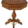 Casa Padrino Barock Beistelltisch Mahagoni Intarsien H75 x 65cm - Ludwig XVI Antik Stil Tisch - Möbel