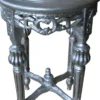 Casa Padrino Barock Beistelltisch Rund Silber / Creme mit Marmorplatte 32 cm x H. 53 cm Antik Stil