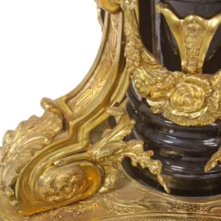 Casa Padrino Barock Beistelltisch Braun / Rot / Gold Durchmesser 78cm, Höhe 83 cm Handarbeit, Handbemalt- Limited Edition