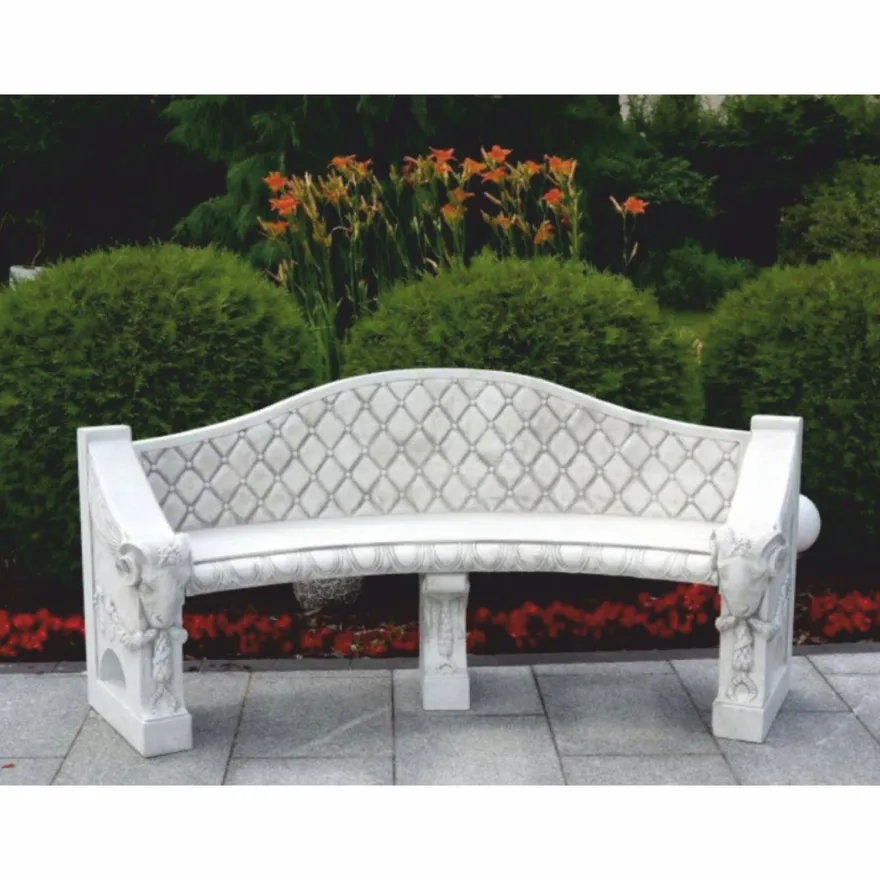 Casa Padrino Barock Beton Gartenbank Grau 196 cm - Barock Garten & Terrassen Möbel