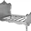 Casa Padrino Barock Bett Maison Paris Silber massives Mahagoni Holz 180 x 200 cm