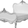 Casa Padrino Barock Bett Maison Paris Weiß / Silber 180 x 200 cm aus der Luxus Kollektion