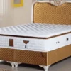 Casa Padrino Barock Bett mit Matratze Gold / Weiß - Edles Doppelbett im Barockstil - Schlafzimmermöbel