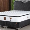Casa Padrino Barock Bett mit Matratze Schwarz / Silber - Edles Doppelbett im Barockstil - Schlafzimmermöbel