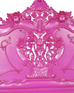 Casa Padrino Barock Bett Pure Baroque Pink 160 x 200 cm aus massivem Mahagoniholz