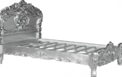 Casa Padrino Barock Bett Pure Baroque Silber 160 x 200 cm aus der Luxus Kollektion
