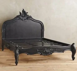 Casa Padrino Barock Bett Schwarz 180 x 200 cm - Made in Europe