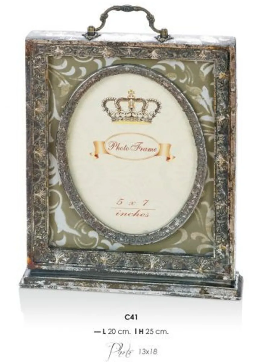 Casa Padrino Barock Bilderrahmen Antik Stil - Prunkvoller Fotorahmen aus Holz und Polyresin - 25 x 20 cm