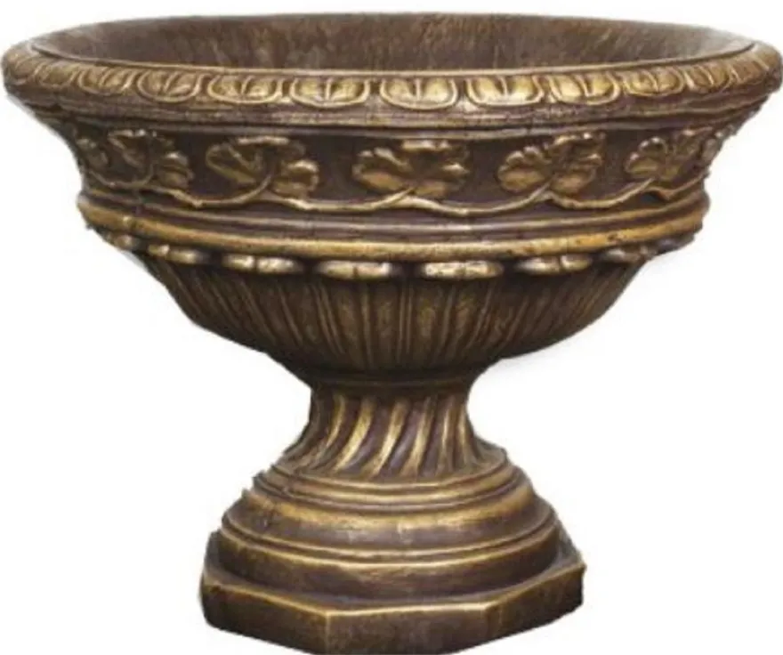 Casa Padrino Barock Blumentopf Antik Braun / Gold Ø 100 x H. 76 cm