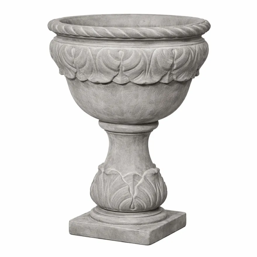 Casa Padrino Barock Blumentopf Grau Ø 53 x H. 80 cm - Barock Garten Deko