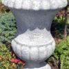 Casa Padrino Barock Blumentopf Grau Ø 39 x H. 54 cm - Runder Prunkvoller Pflanzentopf im Barockstil