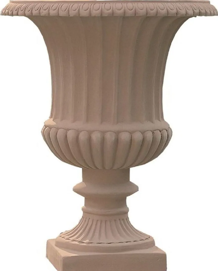 Casa Padrino Barock Blumenvase Terracotta Ø 36 x H. 46 cm - Handgefertigte Keramik Vase - Balkon Terrassen Garten Deko im Barockstil