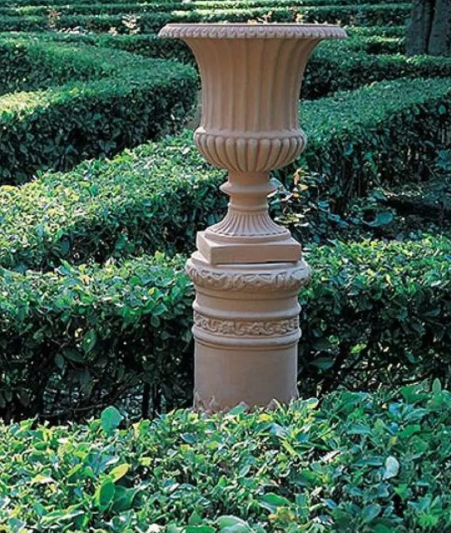Casa Padrino Barock Blumenvase Terracotta Ø 36 x H. 46 cm - Handgefertigte Keramik Vase - Balkon Terrassen Garten Deko im Barockstil