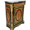 Casa Padrino Barock Boulle Kommode im Antik Stil in Schwarz, Gold und Rot mit Marmorplatte 95 x 45 x H 105 cm