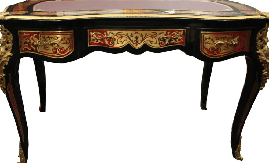 Casa Padrino Barock Boulle Sekretär im französischen Stil - 102 x 59 x H79 cm - Antik Stil Schreibtisch