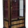 Casa Padrino Barock Boulle Vitrine - Handgefertigt aus massivem Holz - Vitrinenschrank in Schwarz Gold Rot - 65 x 40 x 165 cm