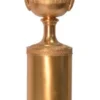Casa Padrino Barock Bronze Deko Vase mit Sockel Bronzefarben 21,4 x 14,5 x H. 41,9 cm - Pokal - Trophäe - Wohnzimmer Dekoration