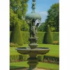Casa Padrino Barock Bronze Springbrunnen Antik Grün H. 290 cm - Barock Garten Deko
