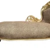 Casa Padrino Barock Chaiselongue King im Leoparden Look mit Goldrahmen, 155 x 70 x 100 cm