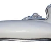 Casa Padrino Barock Chaiselongue King in Weiß und Silber aus Massivholz, 155 x 70 x 100 cm