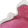 Casa Padrino Barock Chaiselongue King Rosa/Weiß mit Bling Bling Glitzersteinen, 155 x 70 x 100 cm