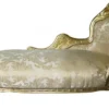 Casa Padrino Barock Chaiselongue Creme Gold Muster / Gold - Recamiere Liege Barock Möbel 155 x 70 x 100 cm