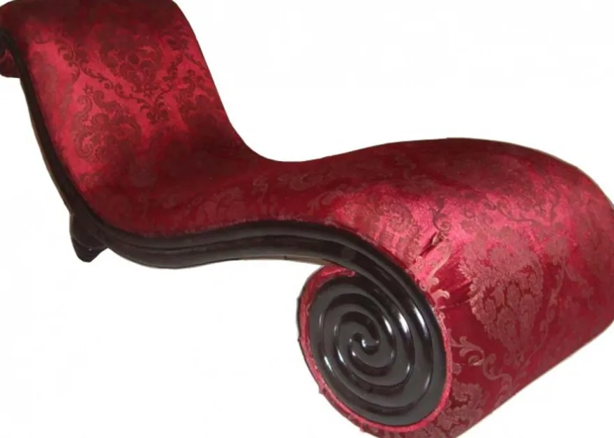 Casa Padrino Barock Chaiselongue Mod3 Bordeaux Rot Barock Muster / Schwarz Limited Edition - 170 x 65 x 70 cm