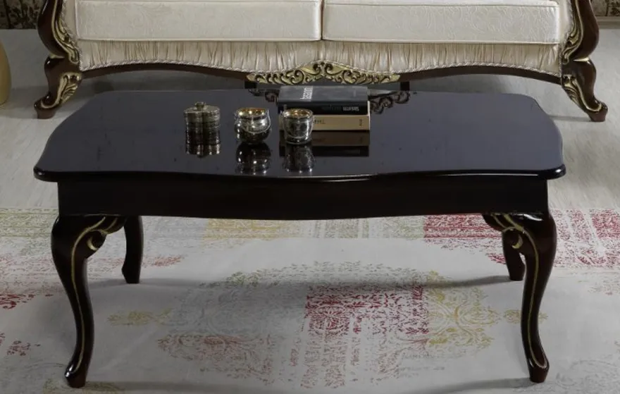Casa Padrino Barock Couchtisch Schwarz / Gold 105 x 74 x H. 50 cm - Barockstil Wohnzimmertisch - Barock Wohnzimmer Möbel