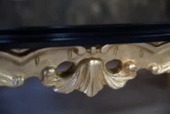 Casa Padrino Barock Couchtisch Pompöös by Harald Glööckler aus Buchenholz Schwarz / Gold 121 x 66 x 47 cm
