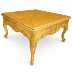 Casa Padrino Barock Couchtisch Gold 80 cm - Quadratischer Barockstil Wohnzimmertisch - Barock Wohnzimmer Möbel - Antik Stil Möbel