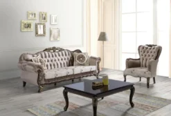 Casa Padrino Barock Couchtisch Schwarz / Gold 104 x 80 x H. 45 cm - Massivholz Wohnzimmertisch im Barockstil - Barock Wohnzimmer Möbel