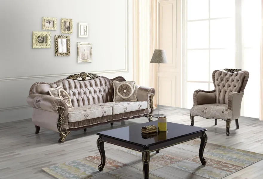 Casa Padrino Barock Couchtisch Schwarz / Gold 104 x 80 x H. 45 cm - Massivholz Wohnzimmertisch im Barockstil - Barock Wohnzimmer Möbel