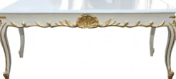 Casa Padrino Barock Couchtisch im Antik Look - Weiß und Gold - 120 x 60 x 52 cm
