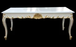 Casa Padrino Barock Couchtisch im Antik Look - Weiß und Gold - 120 x 60 x 52 cm