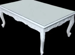 Casa Padrino Barock Couchtisch Weiß - Massivholz Wohnzimmertisch im Antik Stil - 120 x 80 x 48 cm