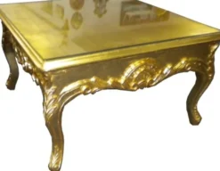 Casa Padrino Barock Couchtisch 70 x 70 cm Gold - Couch Tisch - Wohnzimmer Tisch - Beistell Tisch - Möbel