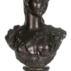 Casa Padrino Barock Damen Büste Schwarz 37 x 22 x H. 70 cm - Dekofigur im Barockstil