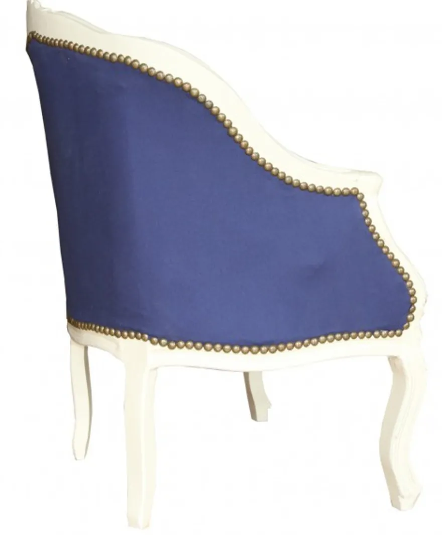 Casa Padrino Barock Damen Salon Sessel Union Jack / Creme - 63 x 53 x 80 cm - Antik Stil Möbel mit England Flagge
