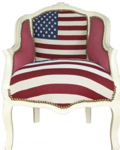 Casa Padrino Barock Damensessel USA Design Creme, Höhe 80 cm, Breite 63 cm, Tiefe 53 cm, handgefertigt