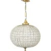 Casa Padrino Barock Decken Hängeleuchte in Oxide 35 x H 65 cm - Luxuriöse Glas Leuchte