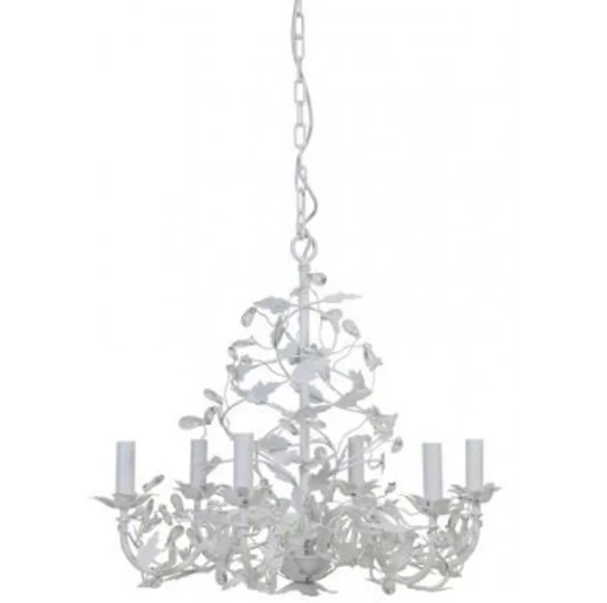 Casa Padrino Barock Decken Kronleuchter Weiß Durchmesser 65 x H 60 cm Antik Stil - Möbel Lüster Leuchter Deckenleuchte Hängelampe