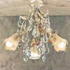 Casa Padrino Barock Deckenleuchte Ø 42 x H. 40 cm 3-flammig - Handgefertigte Leuchte aus Italien - Barock Leuchten