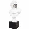 Casa Padrino Barock Deko Büste Römer mit Maske Weiß / Schwarz H. 63 cm
