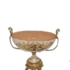 Casa Padrino Barock Deko Keramik Vasen Set mit Schale Creme / Mehrfarbig / Messing - Prunkvolle Deko im Barockstil - Barock Deko Accessoires - Barock Möbel - Edel & Prunkvoll