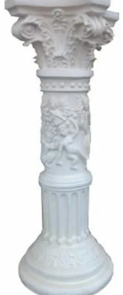Casa Padrino Barock Deko Säule Weiß H. 77 cm - Edle Wohnzimmer Deko Säule - Deko Accessoires im Barockstil