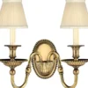Casa Padrino Barock Doppel Messing Wandleuchte 34,5 x 19,5 x H. 27,5 cm - Prunkvolle Hotel & Restaurant Wandlampe im Barockstil - Luxus Qualität