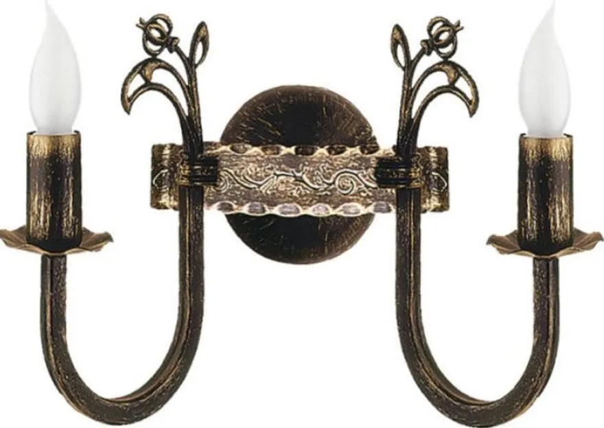 Casa Padrino Barock Doppel Wandleuchte Antik Bronze 28 x 20 x H. 25 cm - Barockstil Metall Wandlampe - Barock Leuchten - Edel & Prunkvoll